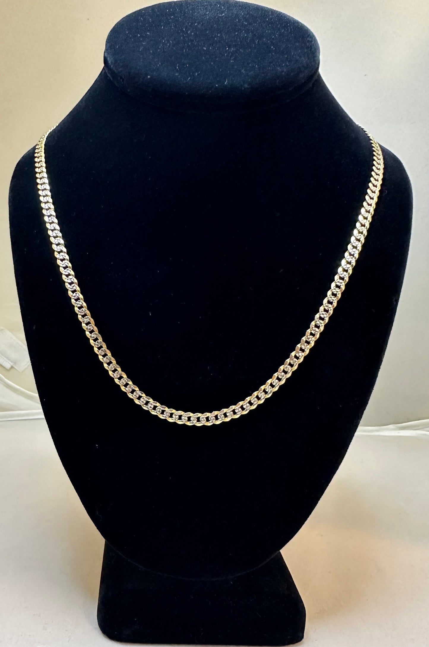 Cuban Chain with Diamond Cut 14K