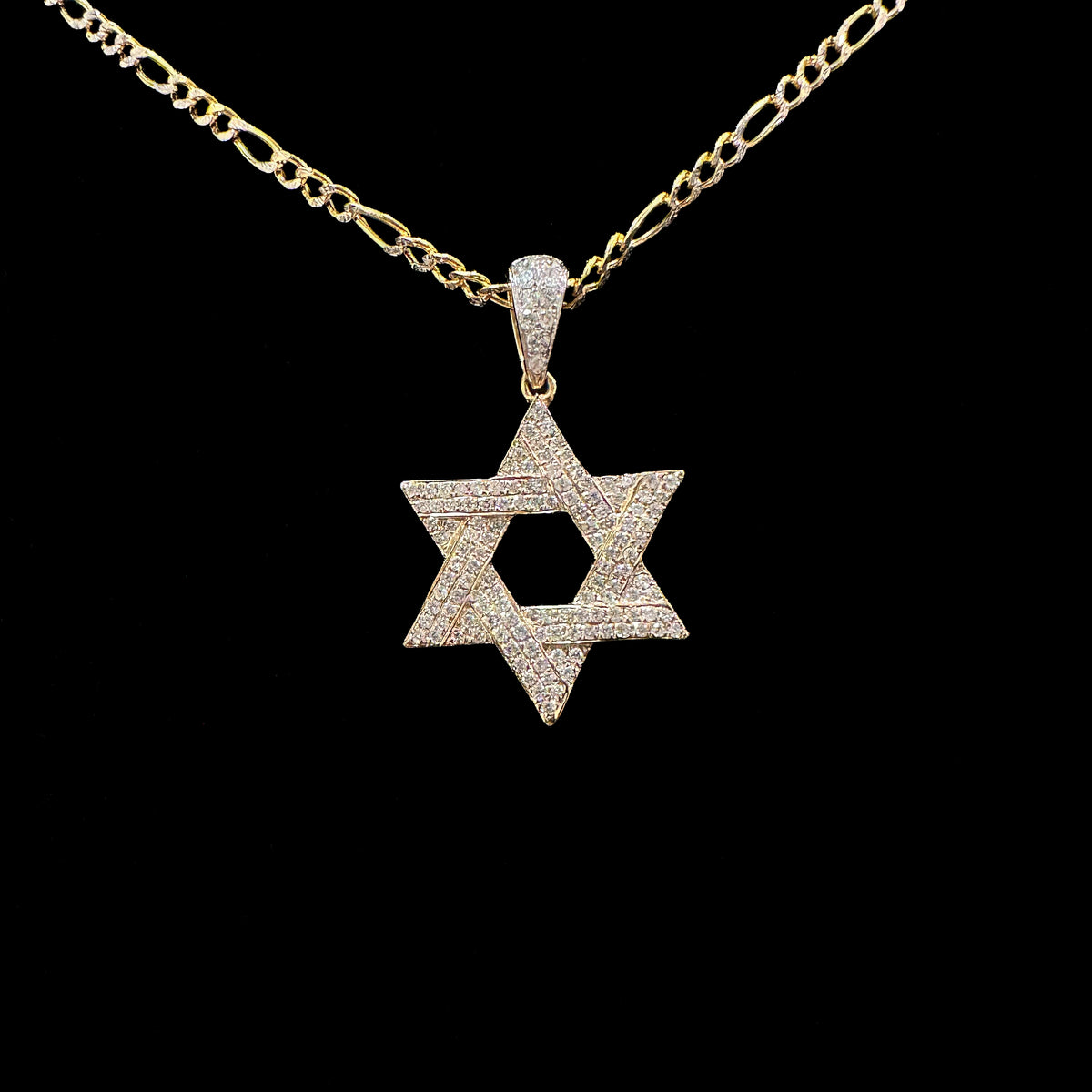 Diamond Star of David Charm 14k