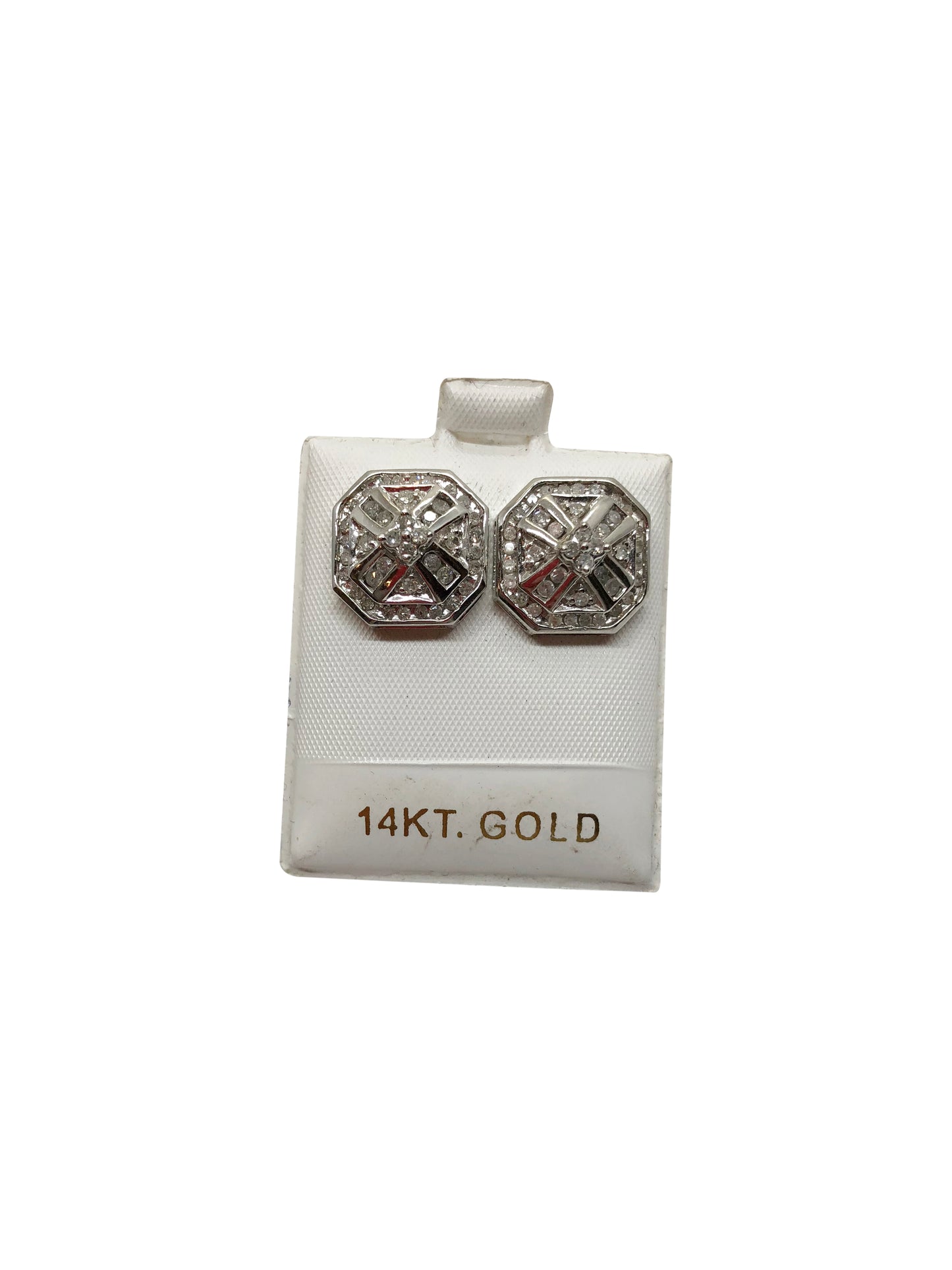 Big Octa. White Gold Diamond Studs