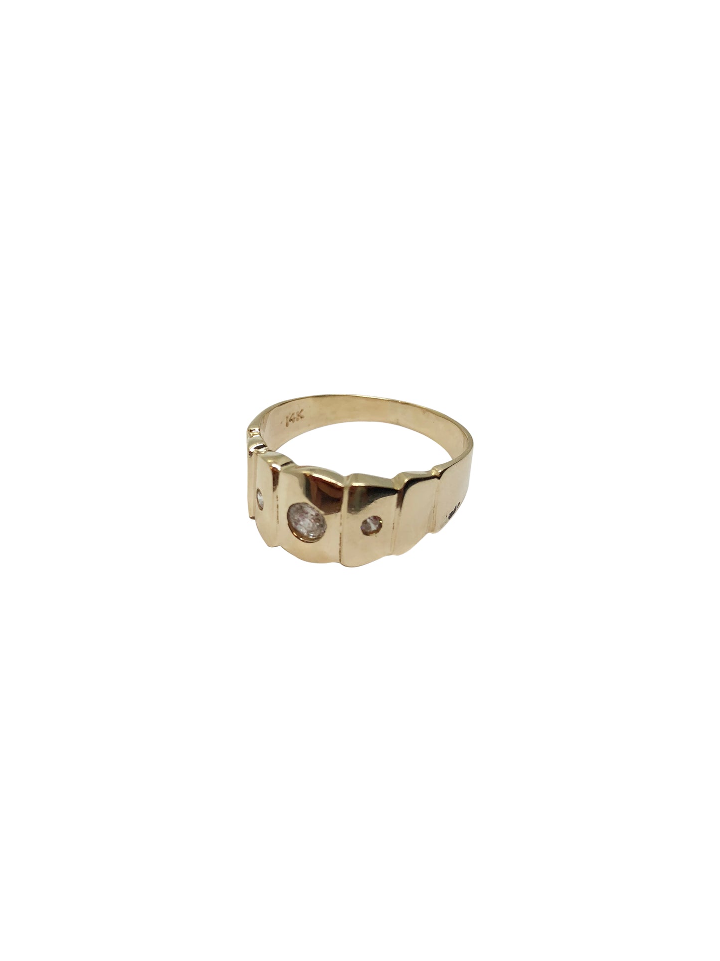 Gold 3 Stone Ring 14k