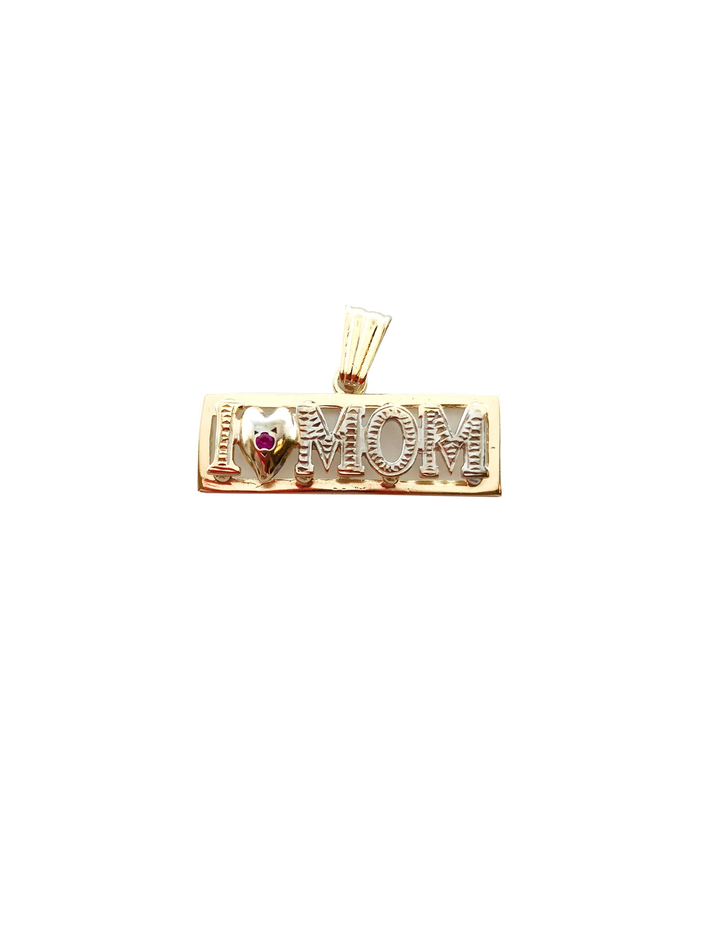 I Heart Mom Charm - 14k gold