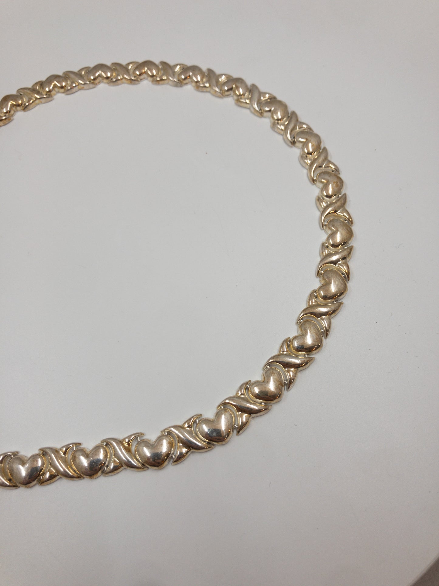 Sterling Silver Hearts and Kisses Set Necklace and Bracelet