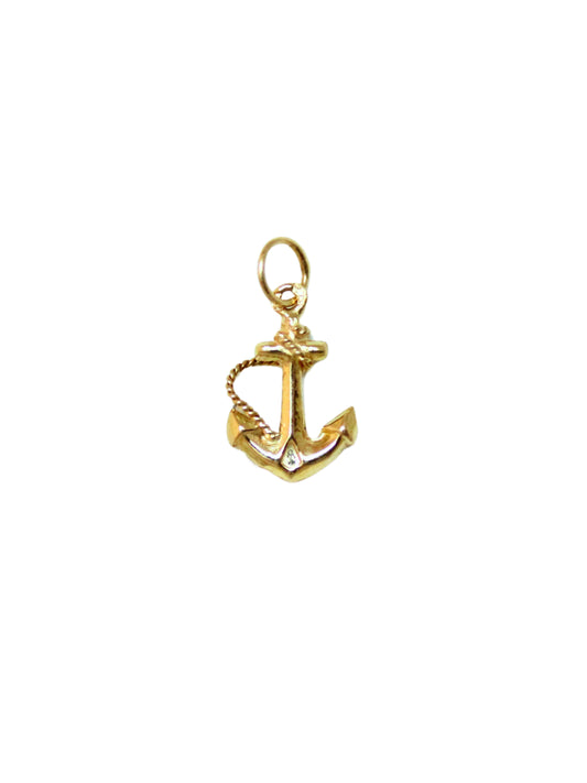 Anchor With Rope Charm 14 Karat