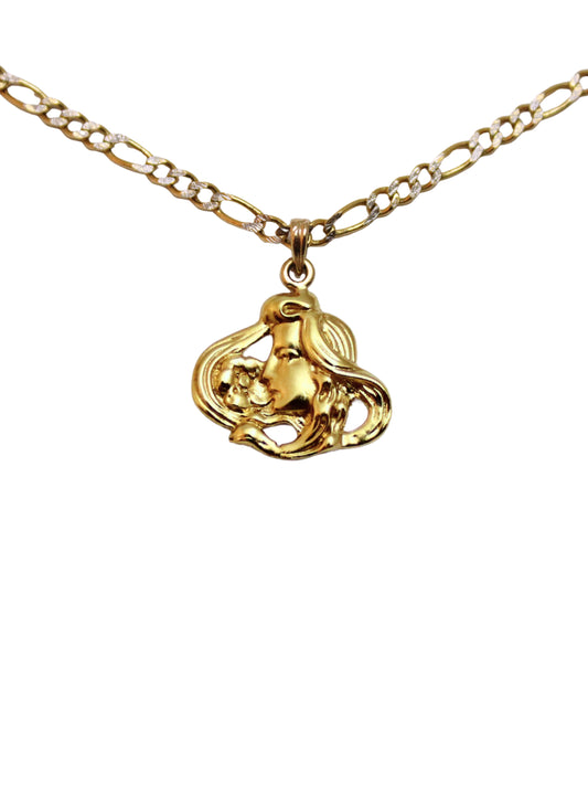 Vintage Art Nouveau Women Charm 14 Karat