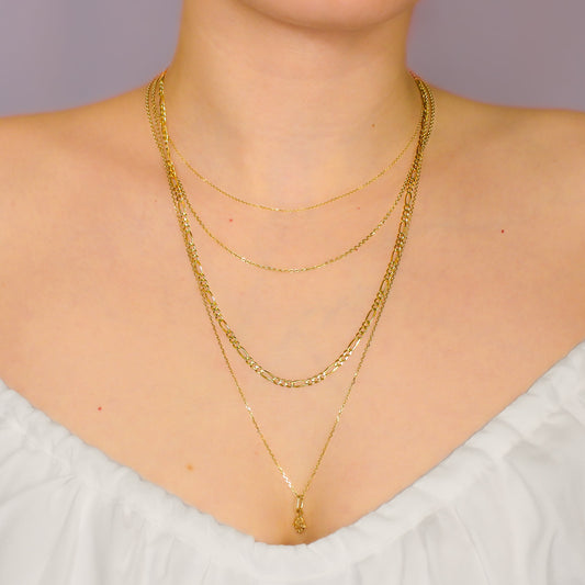 Figaro Chain 14 Karat Gold