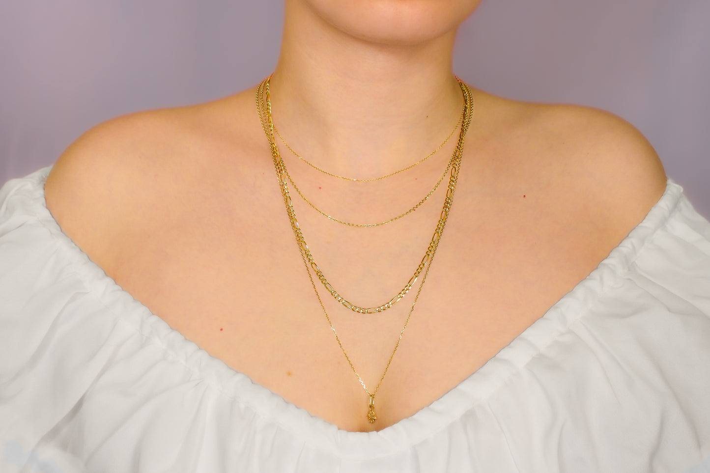 Figaro Chain 14 Karat Gold
