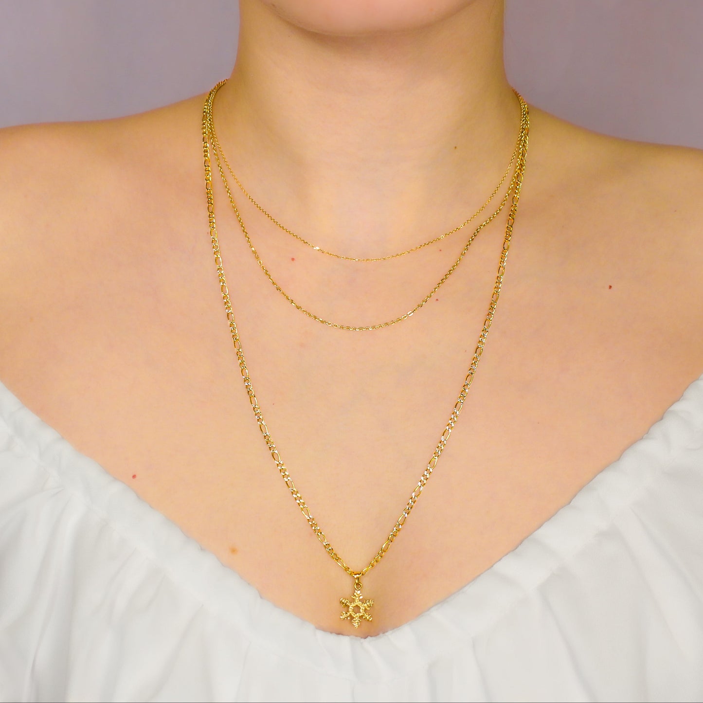 Diamond Cut Figaro Chain 14 Karat Gold