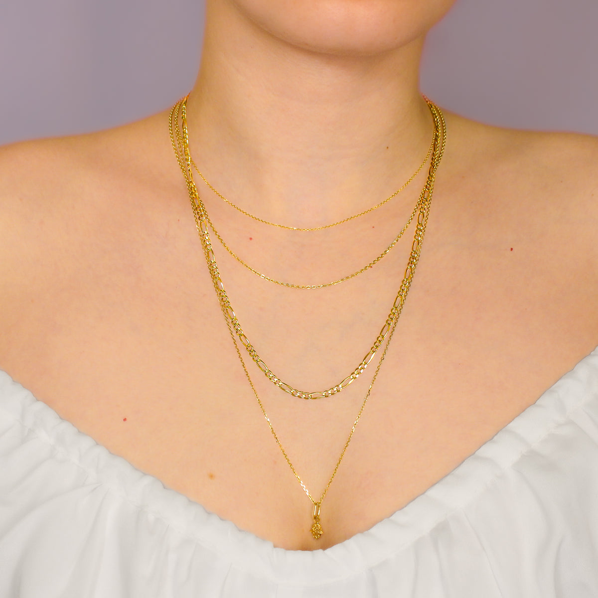 Figaro Chain 14 Karat Gold