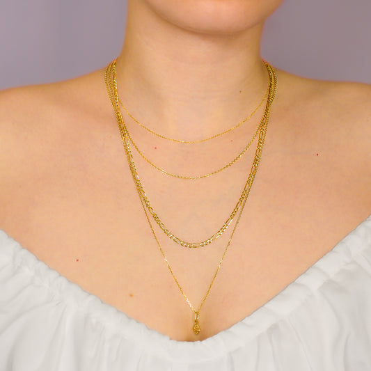 Figaro Chain 14 Karat Gold