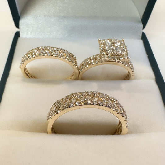 Diamond Wedding Trio 14k