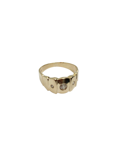Simple White Stone Ring (14K Gold)