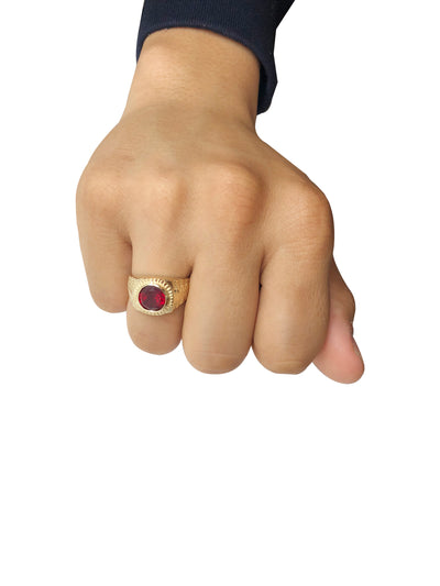 Round Ruby Ring (14K Gold)